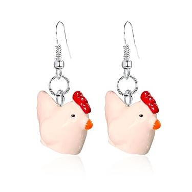 Imagem de Aishgjia Brincos fofos estranhos brincos engraçados urso galinha cachorro sapo ganso panda porco sika veado caracol tartaruga animais brincos brincos pendentes para meninas mulheres estilo kawaii