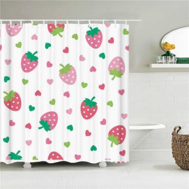 Imagem de Cortina de chuveiro de tecido estampado, tela de banho de plantas e flores, decoração de banheiro à prova d'água com gancho, 1699M, L210xA180cm