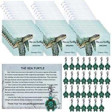 Imagem de Employee Appreciation Gifts Bulk 30 Sea Turtle Charm Gift Card Thank You Gifts for Coworkers Appreciation Notecards Teacher Volunteer Nurse Appreciation Gifts Employee Recognition Gifts (30 Set Sea Turtle)