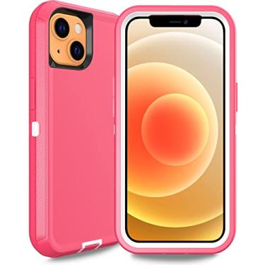 Imagem de Bisbkrar Capa Defender para iPhone 12/12pro de 6,1 polegadas, [grau militar] 3 em 1 à prova de choque resistente, capa de telefone resistente para iPhone 12/12 Pro rosa (sem protetor de tela)