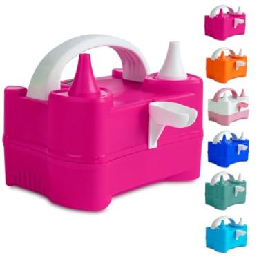 Imagem de LANGXUN Bomba De Balão Elétrica Portátil De Alta Potência, Dois Bicos 110 V 600 W, Soprador De Ar, Bomba De Inflar Balão Elétrico Para Decoração De Balões De Látex Para Festas (Cor Rosa)