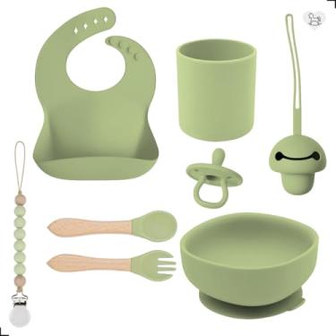 Imagem de Kit 7 Peças Para Introdução Alimentar Seguro E Prático Verde