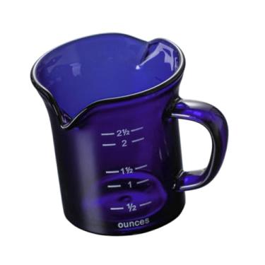 Imagem de Bothyi Copo de medição de vidro de expresso com bebidas em escala de dupla escala Multiuse V Maldura em forma de V 70 ml jarra de espuma para assar café,