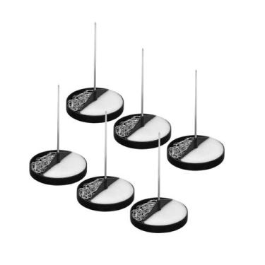 Imagem de Kit 06 Espeto para Papel c/ Porta Clips + Molha Dedo Preto Multiuso Es