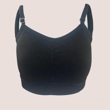 Imagem de 3 Top Teen Sem Costura Zee Rucci Com Bojo Removível Juvenil, Preto, M