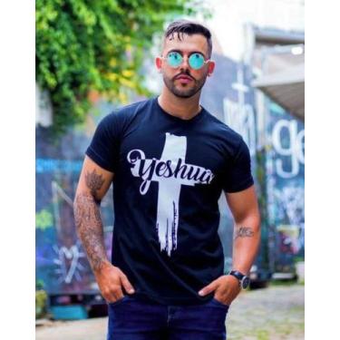 Imagem de Camiseta masculina cruz yeshua - preto - MIXTSHIRT, M