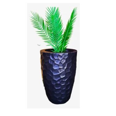 Imagem de Vaso De Planta Polietileno Jardim Luxo Cuba Pedra Safira M (preto)