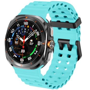 Imagem de SPINYE Pulseiras de relógio compatíveis com Samsung Galaxy Watch Ultra de 47 mm, pulseira esportiva de silicone oceânico macio sem lacunas para Galaxy Watch 7 Ultra de 47 mm (2024), feminino