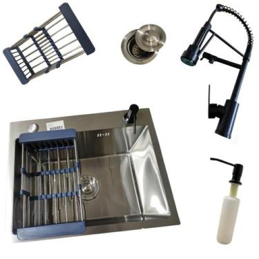 Imagem de Kit Cuba 50x40cm + Torneira Gourmet Monocomando Cozinha Pai - Moreira 