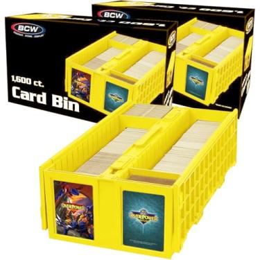Imagem de BCW Caixa de cartão colecionável – comporta até 1600 cartas – amarela | Caixa de armazenamento grande para cartões colecionáveis soltos | Pokémon, MTG e caixas de armazenamento – Pacote com 2