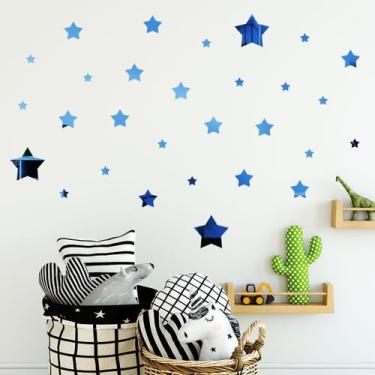 Imagem de Espelho Decorativo Estrelas Azul - Inove Papéis de Parede