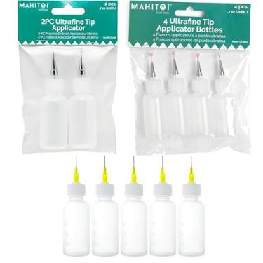 Imagem de MAHITOI 4 frascos aplicadores de ponta ultrafina de 20 ml, transparentes, para armazenar e aplicar materiais de artesanato e meios como glitter, cola, tinta, manchas, tintas – Creative Crafter