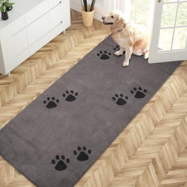 Imagem de PURRUGS Tapete de porta Dirt Trapper 80 cm x 177 cm, tapete de entrada antiderrapante lavável à máquina, raspador de sapatos, tapete de porta de cachorro, tapete super absorvente para sapatos e patas molhadas