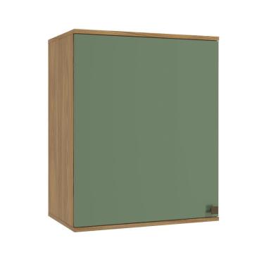 Imagem de Armário Aéreo Celeste Kappesberg 100% Mdf 1 Porta Nogueira/verde 60cm