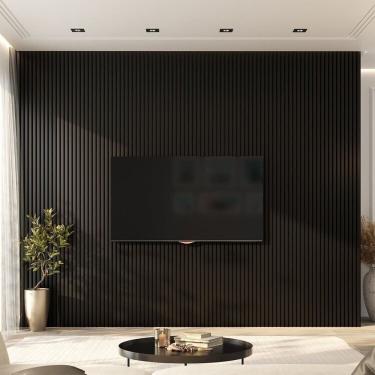 Imagem de Painel Ripado De Pvc 8 Barras De 2,70m X 0,15cm Venda Em (3,24m²) Preto