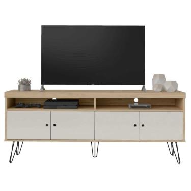 Imagem de Rack Para Tv Até 65 4 Portas 2 Prateleiras E Nichos Liberty Carvalho off White