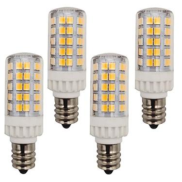 Imagem de WELESHEI Lâmpada Led E12 Para Candelabro, 5W, 600Lm, De Sal, Pedra, Substituição Geladeira, 60W, C7, Incandescente, T2, Halógena, Lustre, Ventilador Teto, 120V, Pacote Com 4 (3000K)