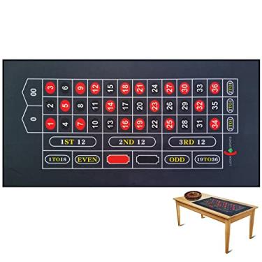 Imagem de Luckin Sports Mesa De Roleta E Dados Profissional Cassino Com 72 X 36 Polegadas, Layout Feltro, Para Até 10 Jogadores. 100% Tecido, À Prova D'Água, Resistente A Manchas, Lavável Passável. (Cinza (Ro