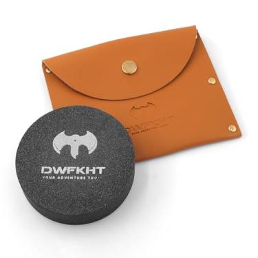 Imagem de DWFKHT Afiador De Machado - Pedra Afiar Machado/Facão, Amolar E Ferramentas, Faca Multiuso Dupla Granulação Com Bainha Couro