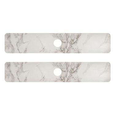 Imagem de Eyanle Protetor Contra Respingos De Pia Cozinha, 2 Peças, 30" Tapete Para Torneira, Bancada Banheiro, Absorvente Água, Dobrável, Cortável, Macio, Lavável, Mármore Branco