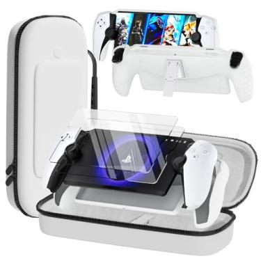 Imagem de QUAGGY 3-in-1 Accessoris Kit Compatible with Playstation Portal, EVA Carrying Case for PS Portal with White Protective Cover, 2 Pack Screen Protectors(White bag)