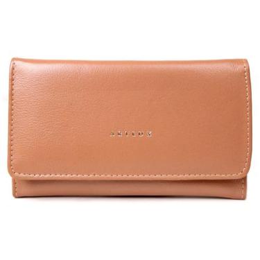 Imagem de Carteira Feminina de Couro com Botão 206 - Artlux, Amêndoa