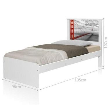 Imagem de Cama Solteiro com Cabeceira Cidade San Francisco - CASA H