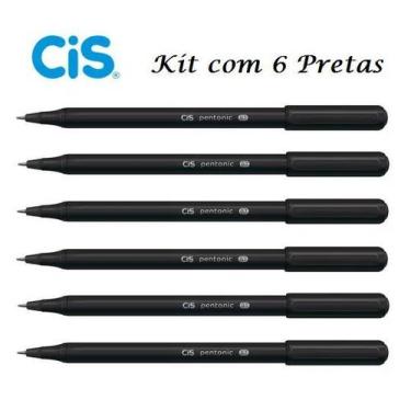 Imagem de Caneta Esferográfica Pentonic 0,7 Cis - Kit Com 6 Pretas