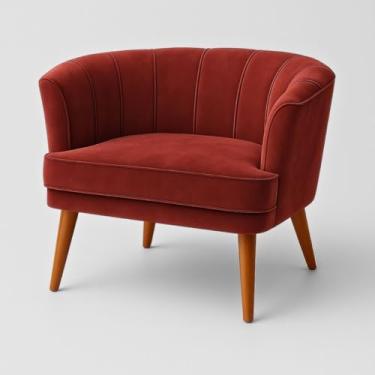 Imagem de Poltrona Cadeira Decorativa para Sala de Espera Recepção Resistente Ergônomica MOBLAN decor (Vermelho)