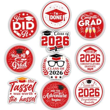Imagem de TODOLIA (10 peças - 7.6 cm) Pacote de adesivos para idosos 2026, adesivo de pós-graduação universitário, graduação universitária classe de 2026, presente de decoração para laptop, tablet, Kindle