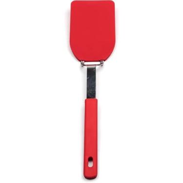 Imagem de RSVP International Kitchen Tool Collection Espátula de nylon flexível, cabo de aço inoxidável, 30 x 7 cm, vermelha