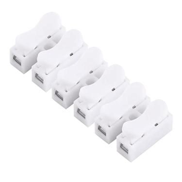 Imagem de 100 Peças Conector de Cabo de Fio Rápido de 2 Pinos, Conector Branco, Bloco Terminal de Fiação, Braçadeira de Mola, Conexão Rápida, Conectores Elétricos Carregados