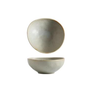 Imagem de Prato fundo irregular para cerâmica doméstica Sobremesa de salada criativa - tigela de formato especial de 15 cm (Danqing)