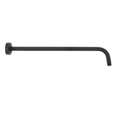 Imagem de Braço de chuveiro e flange aço inoxidável montagem na parede braço de extensão de chuveiro oculto com interface NPT 1/2 padrão para s de chuveiro de banheiro (Preto)