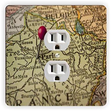 Imagem de Mapa de Paris Torre Eiffel - Tampa da placa de tomada - Placa de interruptor - Capa de tomada