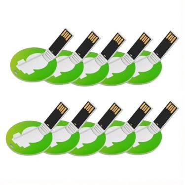 Imagem de Flash drive USB personalizado, cartões redondos personalizados em massa USB 2.0, ideal para empresas, corporações, instituições educacionais, estúdios de fotografia e música (128 GB, 50 peças)