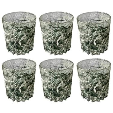Imagem de Copos de Whisky 300ml Copos Para Suco Drink Whisky De Vidro Grosso (Personalizado) Conjunto Com 6 Cor Branco com Preto