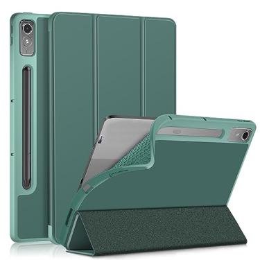 Imagem de Yiernuo Capa para tablet Lenovo Tab P12 12,7 polegadas 2023, capa traseira de TPU macio inteligente com função despertar/hibernar automaticamente, verde
