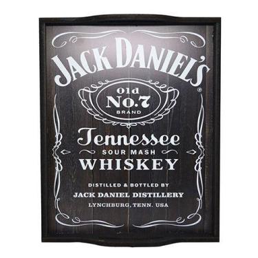 Imagem de Bandeja Home Bar Modelo Whiskey Preta JD - (G) - Decore Fácil