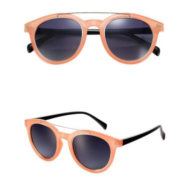 Imagem de VFDHN Óculos de sol polarizados redondos com ponte dupla, masculino, revestimento espelhado, proteção UV400 para dirigir ao ar livre (03 rosa)