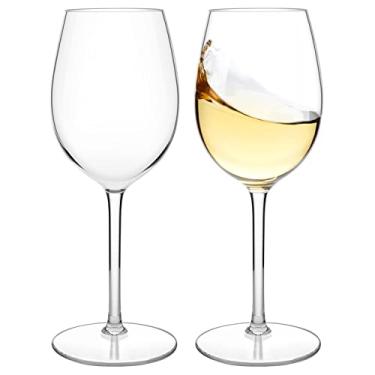 Imagem de MICHLEY Taças de vinho flutuantes para piscina 496 g Unbreakable Tritan Taças de vinho tinto de plástico com haste ideal para bar de praia, acampamento, lava-louças, conjunto de 2