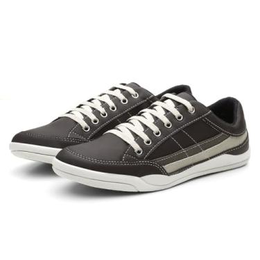 Imagem de Sapatenis Tenis Masculino Esporte Fino Com Cadarço Bico Redondo Solado PVE Seguro e Macio Trabalho Tamanho:44;Cor:Café;Gênero:Masculino;Departamento BS:Esporte