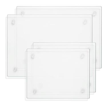 Imagem de Seelenruhe Tábuas de corte de vidro temperado para balcão de cozinha, tábuas de corte transparentes para bancada, antiderrapantes, resistentes ao calor, lavável na máquina, fácil de limpar, decoração