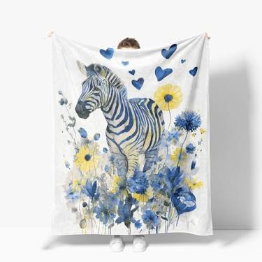 Imagem de Cobertor de zebra, animal fofo, decoração quente, cobertor de flanela macio, presentes de zebra para crianças, meninos, meninas, homens, mulheres, 101,6 x 127 cm