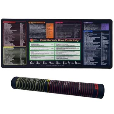 Imagem de Cmhoo Mouse pad com teclas de atalho Excel Efficiency Boost - Guia de referência rápida XXL Mouse pad para atalhos de teclado - 90 x 40 Excelcut