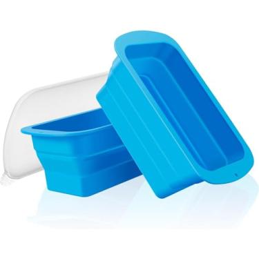 Imagem de Molde de bloco de gelo extra grande com tampa de silicone para máquina de cubos de gelo grande, dobrável, fácil de liberar, recipiente grande para cubos de gelo, lavável na lava-louças, portátil para
