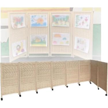 Imagem de 3/4/5/6/7/8 Divisórias De Quarto Curtas De Painel, Telas De Privacidade Dobráveis Móveis, Cercas Decorativas Respiráveis E De Bloqueio De Luz De Bambu, Para Jardi, Brown, 100x40cm-5 panels