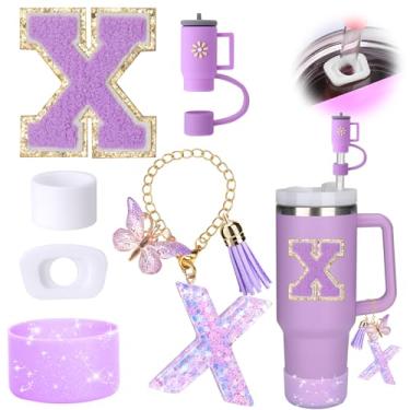 Imagem de Mity rain Conjunto de 6 peças de acessórios para copo Stanley Cup 850 g 1,134 g copo com alça, incluindo tampa e bota de cobertura de palha de silicone, tampa à prova de derramamento, pingente de