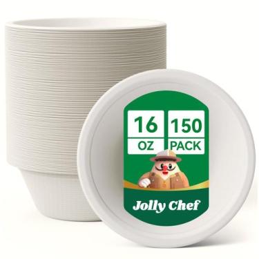 Imagem de Taça de papel descartável JOLLY CHEF Compostable 450mL Pacote com 150