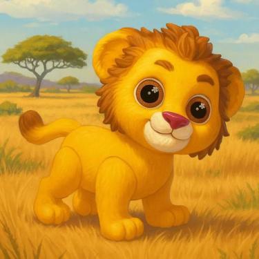 Imagem de Boneco Vinil Atóxico Leãozinho Safari Animais Grande Macio Brinquedo C